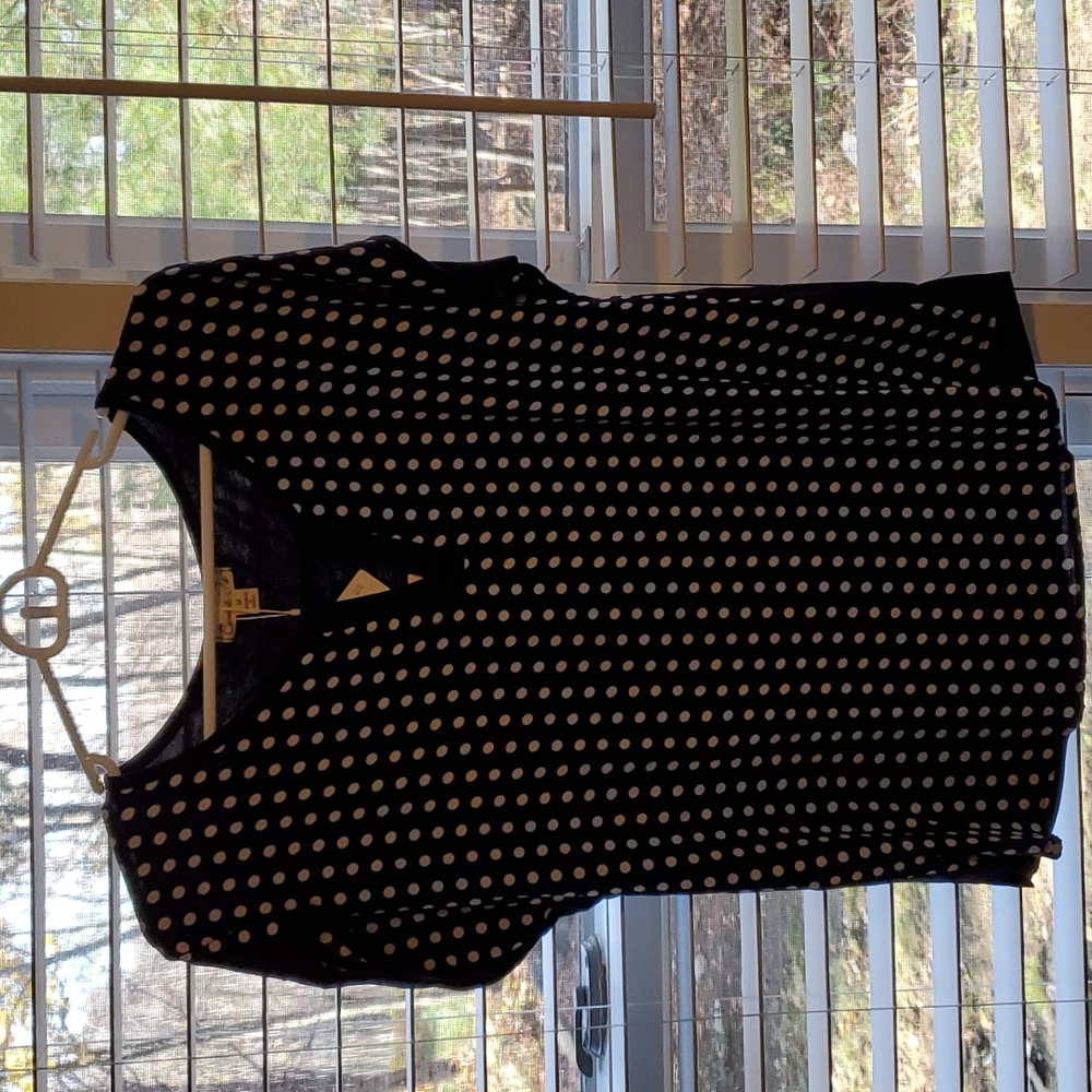 Navy blue polka dot shirt